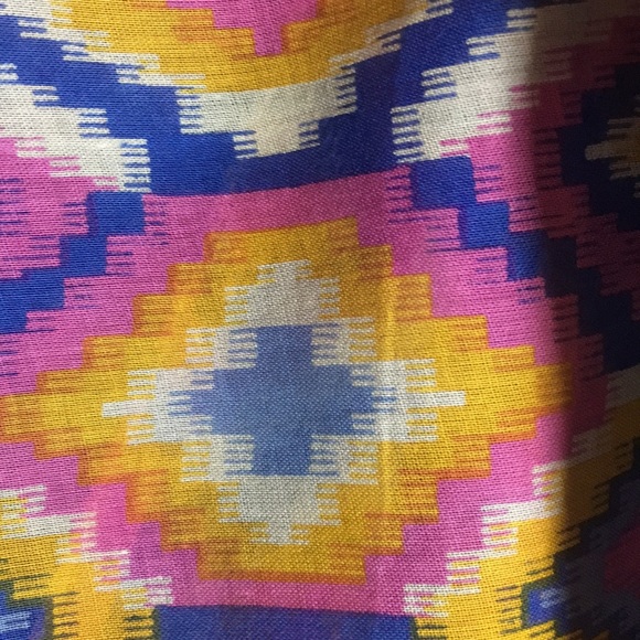 AZTEC Southwest Tribal Design 100% Pure Cotton Versatile Colorful X Large Scarf - Picture 11 of 14